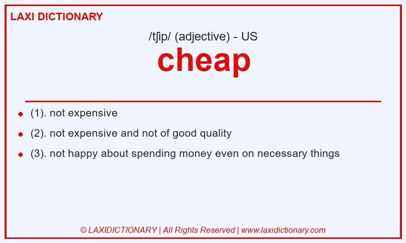 Definition cheap in American English