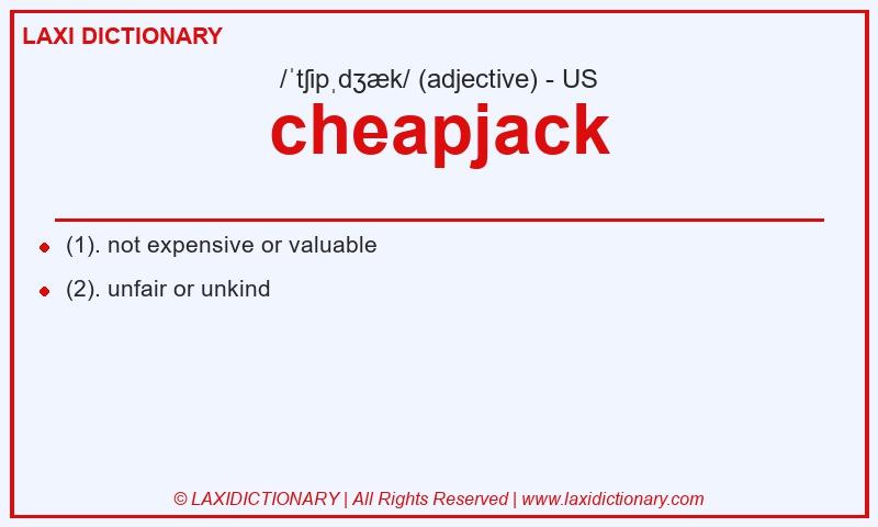 Definition cheapjack in American English
