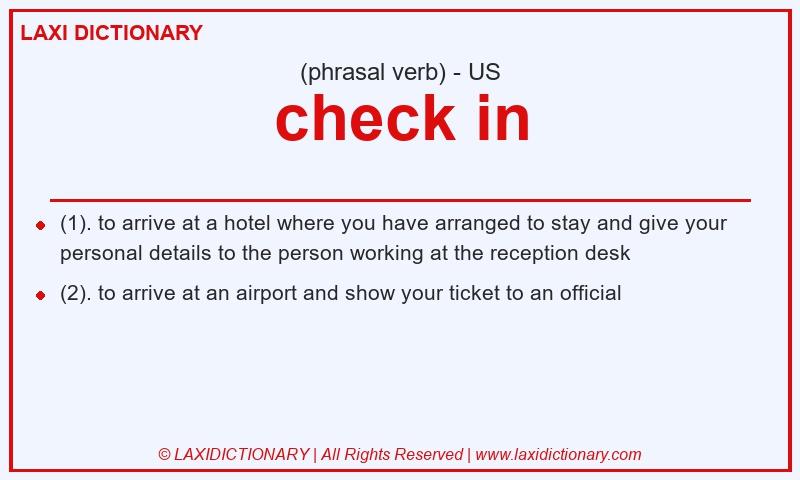 Definition check in in American English
