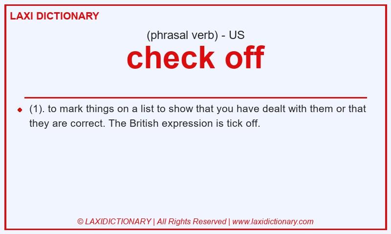Definition check off in American English