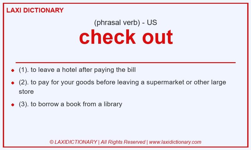 Definition check out in American English