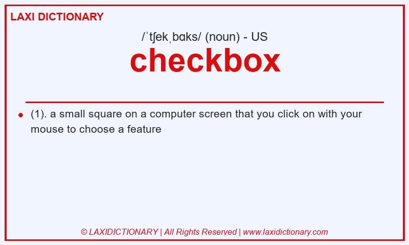 Definition checkbox in American English