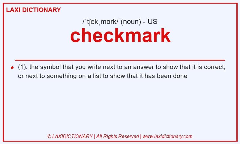 Definition checkmark in American English
