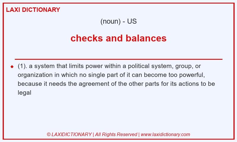 Definition checks and balances in American English
