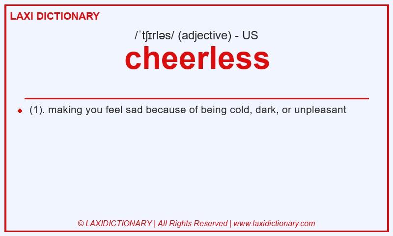 Definition cheerless in American English