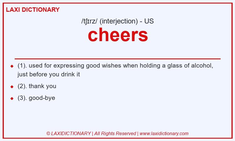 Definition cheers in American English