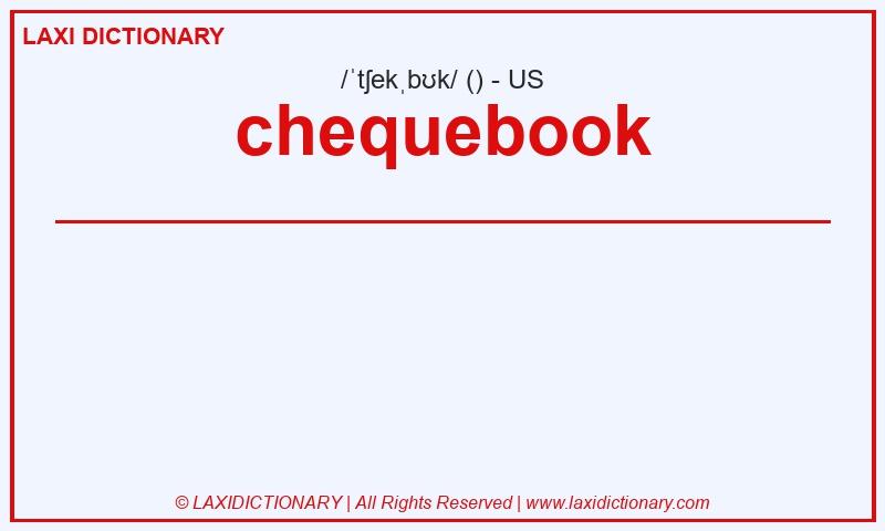 Definition chequebook in American English