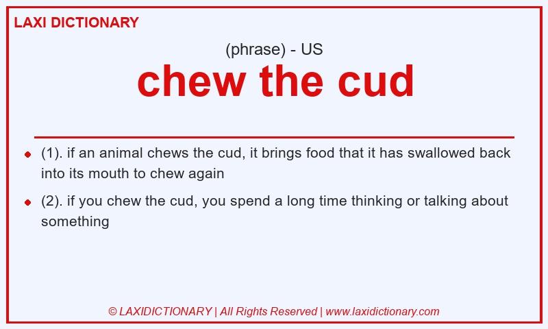 Definition chew the cud in American English