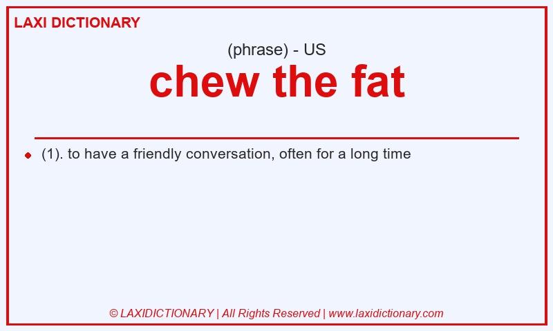 Definition chew the fat in American English