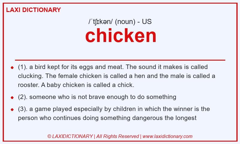 Definition chicken in American English