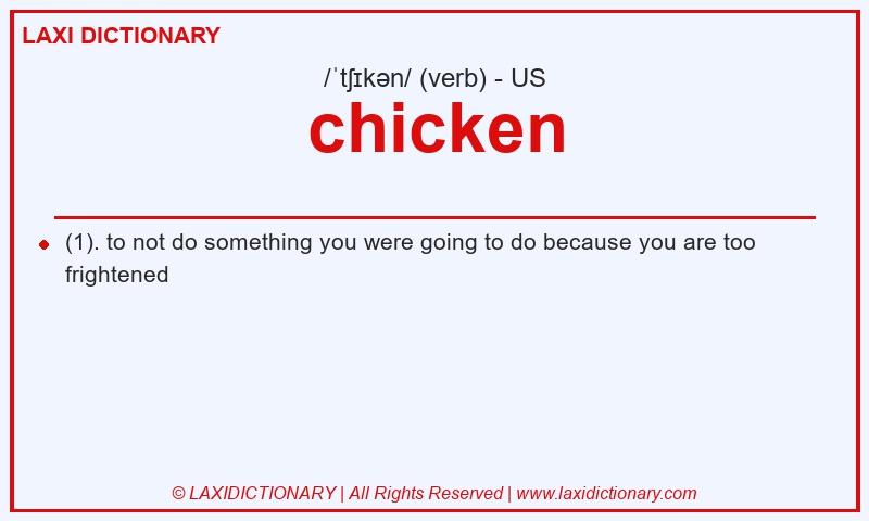 Definition chicken in American English