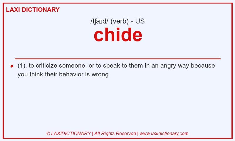 Definition chide in American English