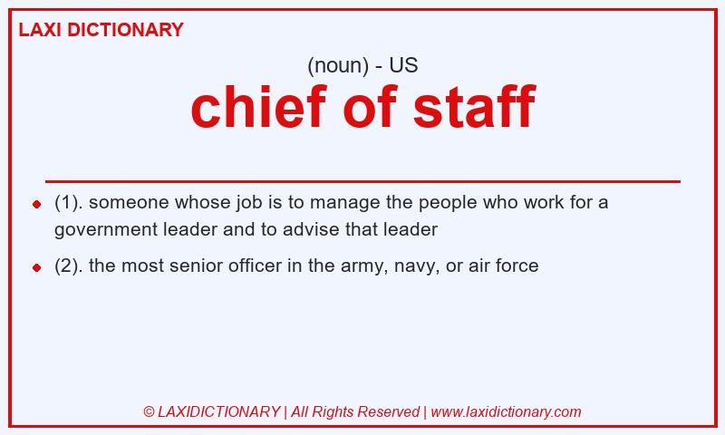 Definition chief of staff in American English