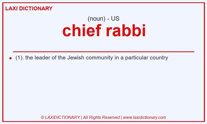 Definition chief rabbi in American English