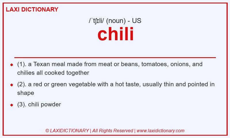Definition chili in American English
