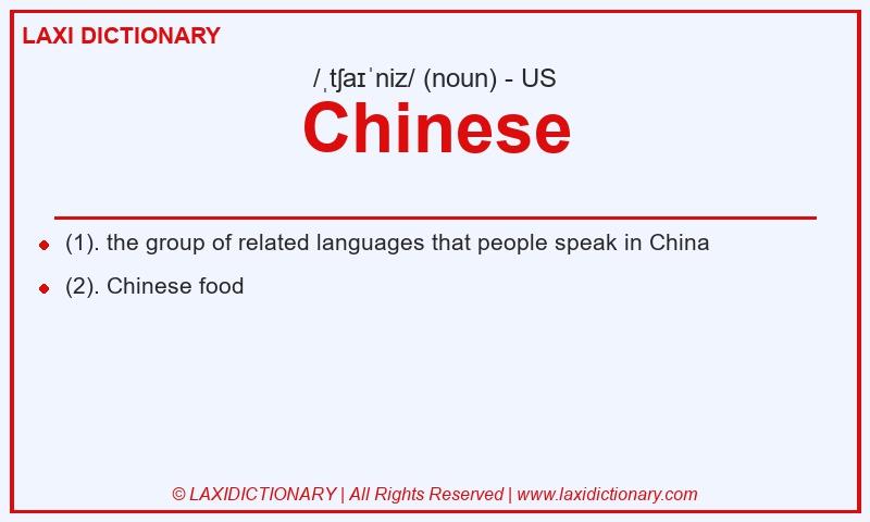 Definition Chinese in American English