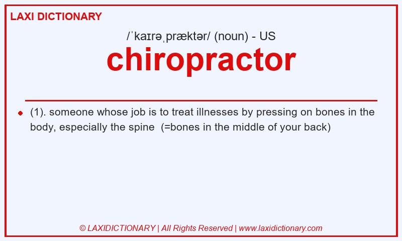Definition chiropractor in American English