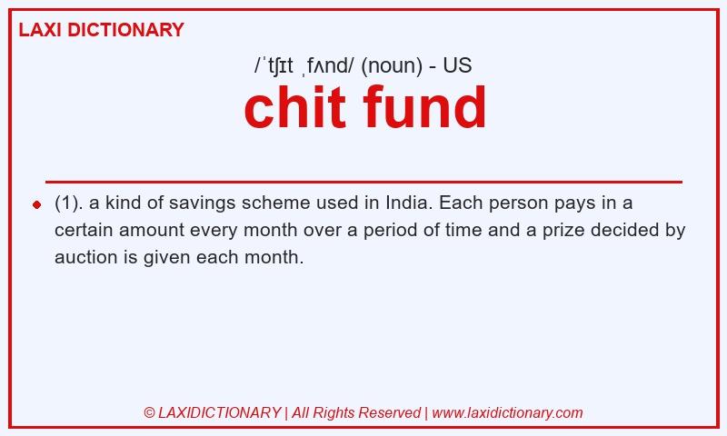 Definition chit fund in American English