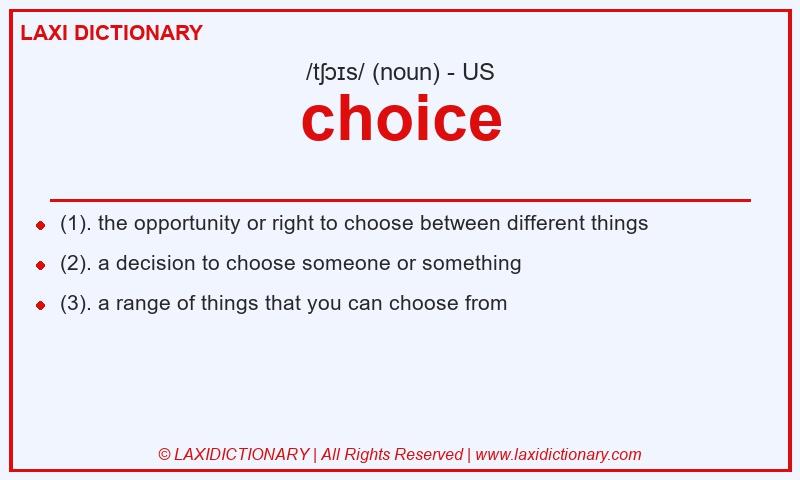 Definition choice in American English
