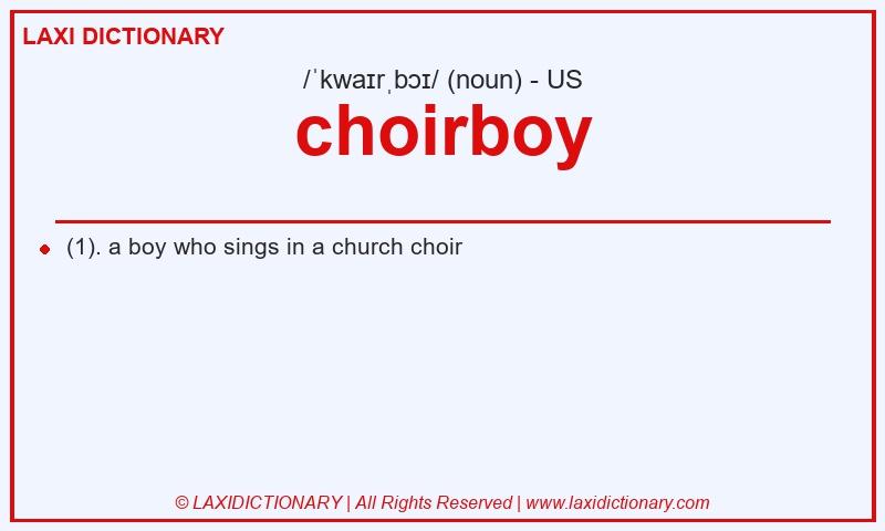 Definition choirboy in American English