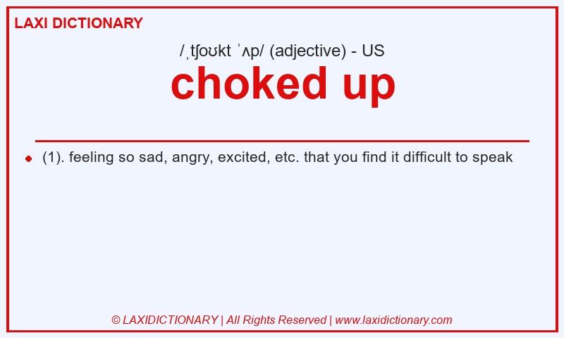 Definition choked up in American English