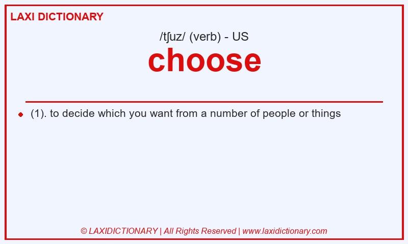 Definition choose in American English
