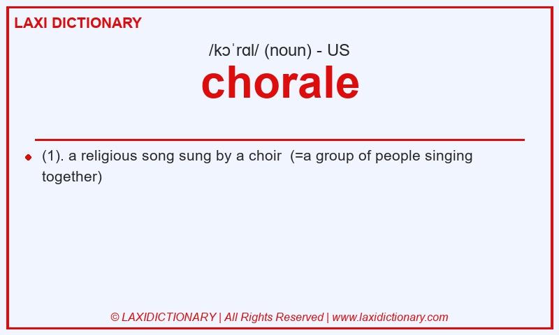 Definition chorale in American English