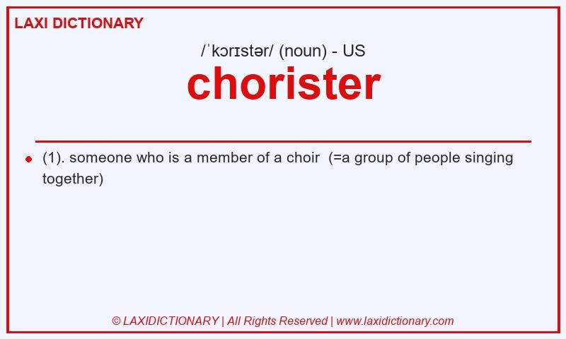 Definition chorister in American English