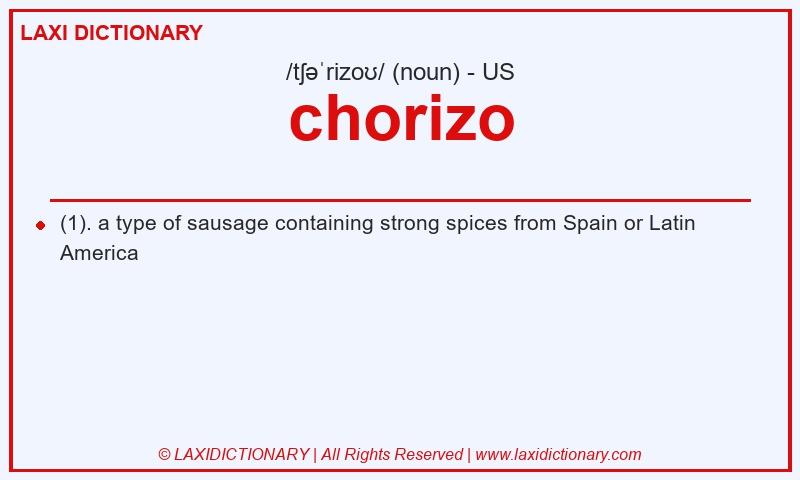 Definition chorizo in American English