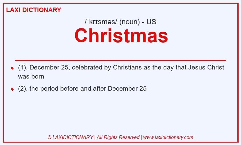Definition Christmas in American English