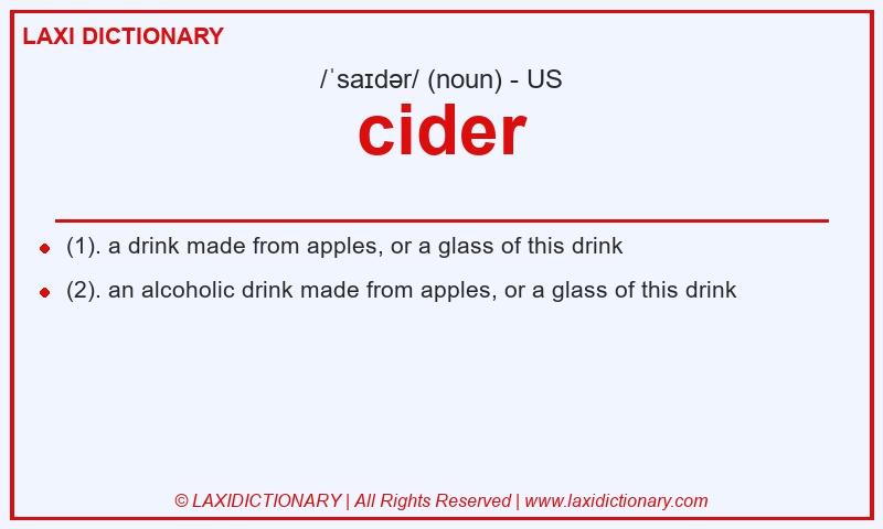 Definition cider in American English
