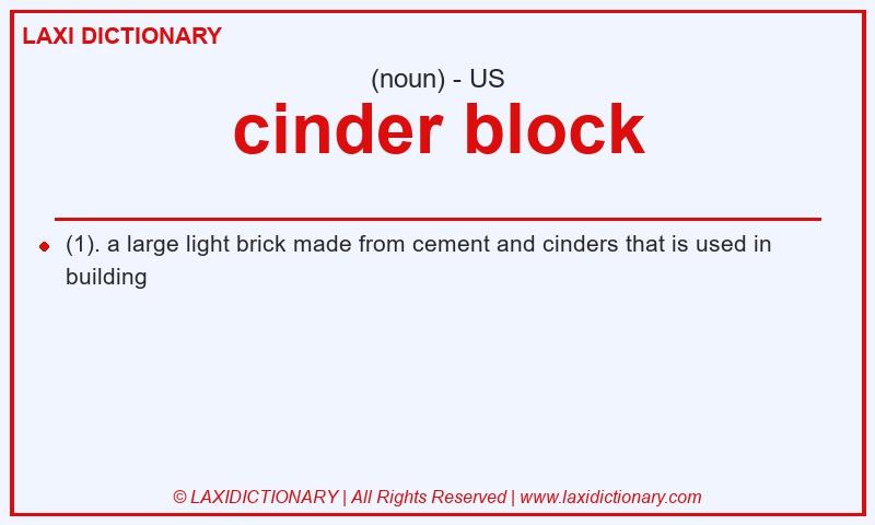 Definition cinder block in American English