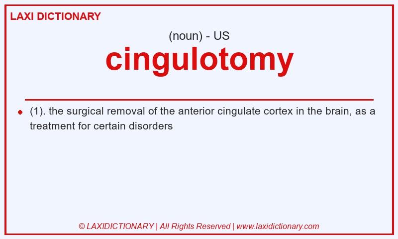 Definition cingulotomy in American English