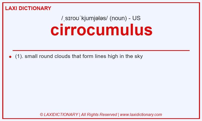 Definition cirrocumulus in American English