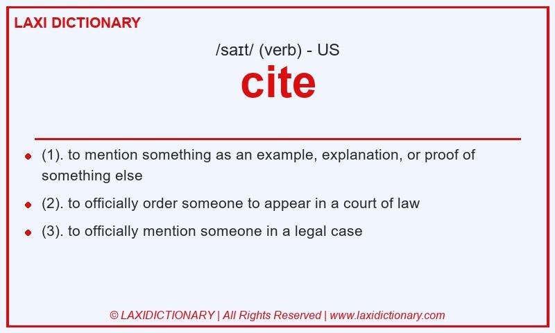 Definition cite in American English