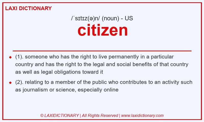 Definition citizen in American English