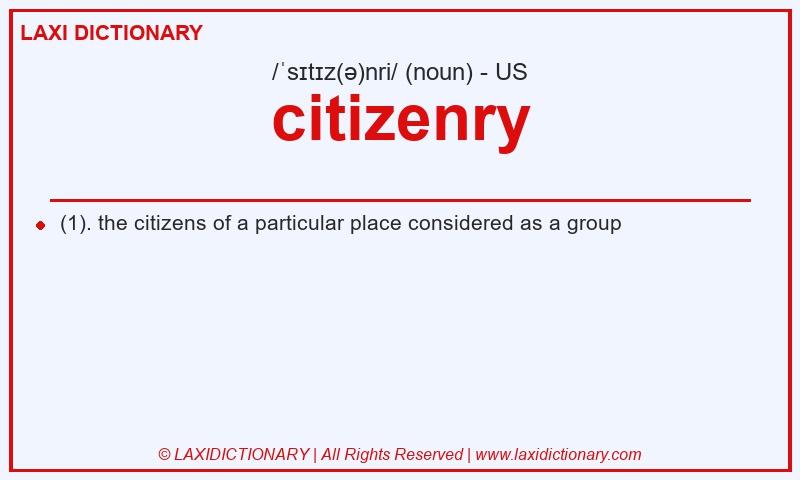 Definition citizenry in American English
