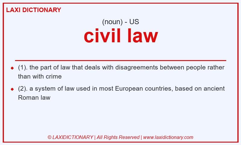 Definition civil law in American English
