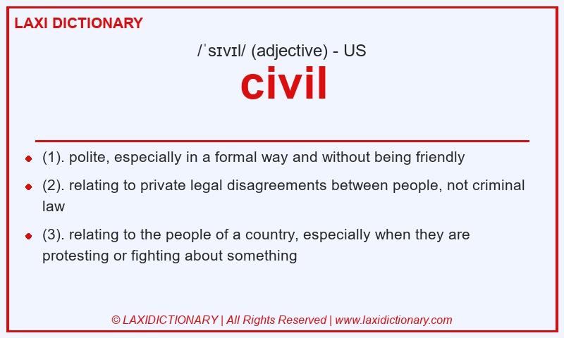 Definition civil in American English