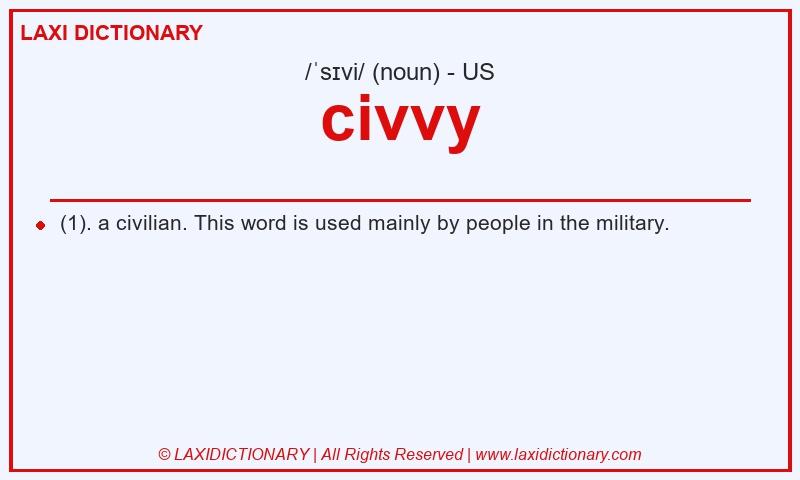 Definition civvy in American English