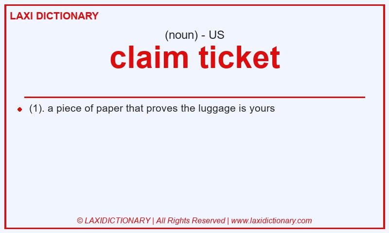 Definition claim ticket in American English