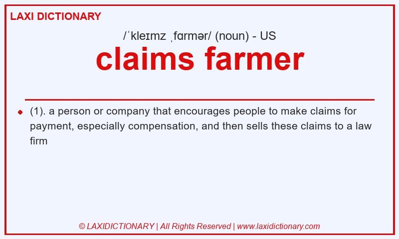 Definition claims farmer in American English