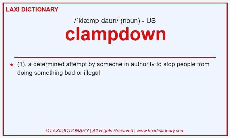 Definition clampdown in American English