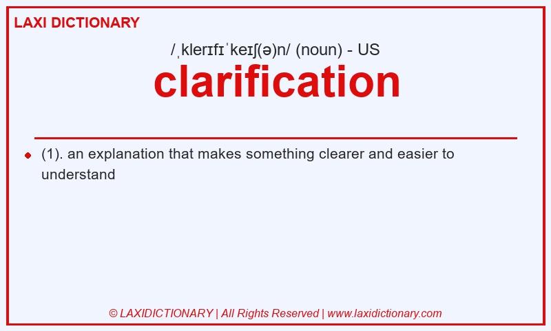 Definition clarification in American English