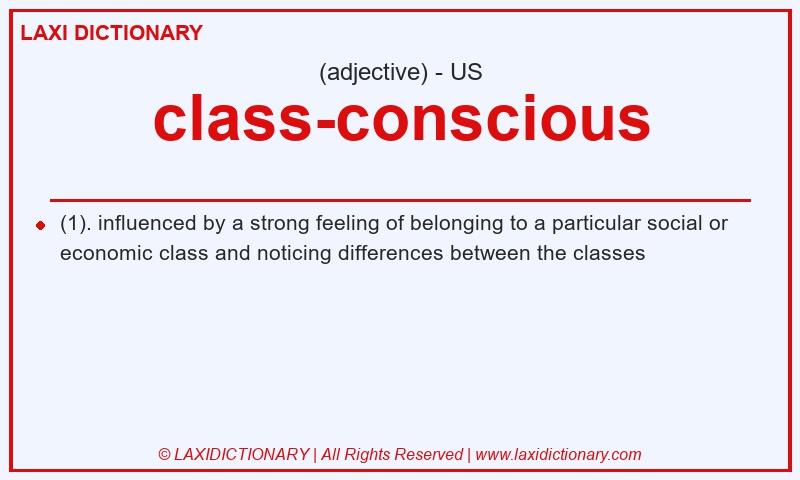 Definition class-conscious in American English