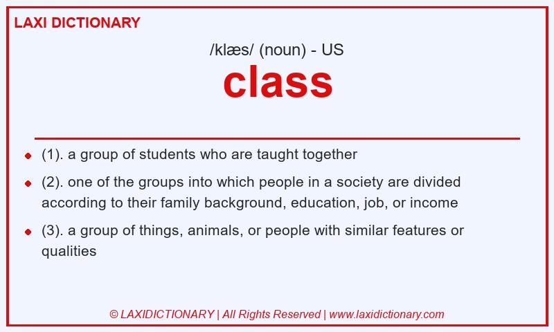 Definition class in American English