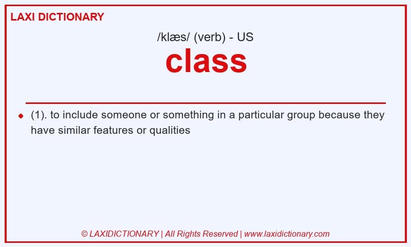Definition class in American English
