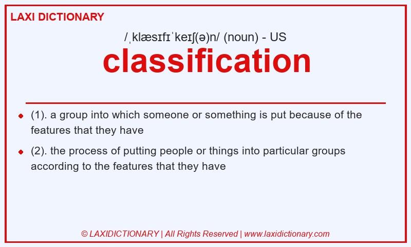 Definition classification in American English