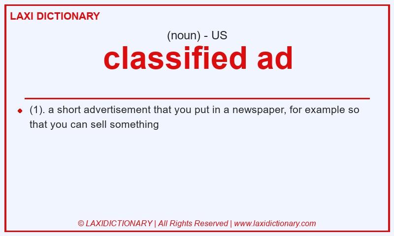 Definition classified ad in American English