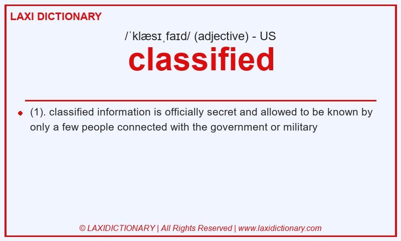 Definition classified in American English